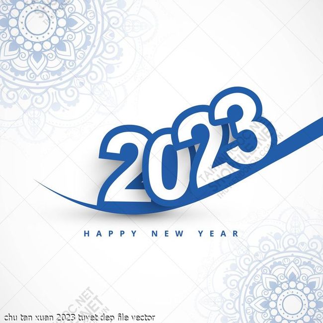chu tan xuan 2023 tuyet dep file vector